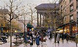 Eugene Galien-laloue Famous Paintings - La Place de la Madeleine - Paris